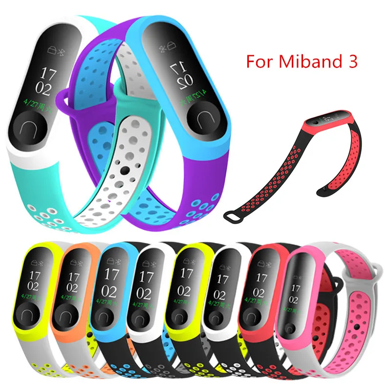 Ремешок силиконовый для Mi Band 3 спортивный браслет смарт часов Xiaomi