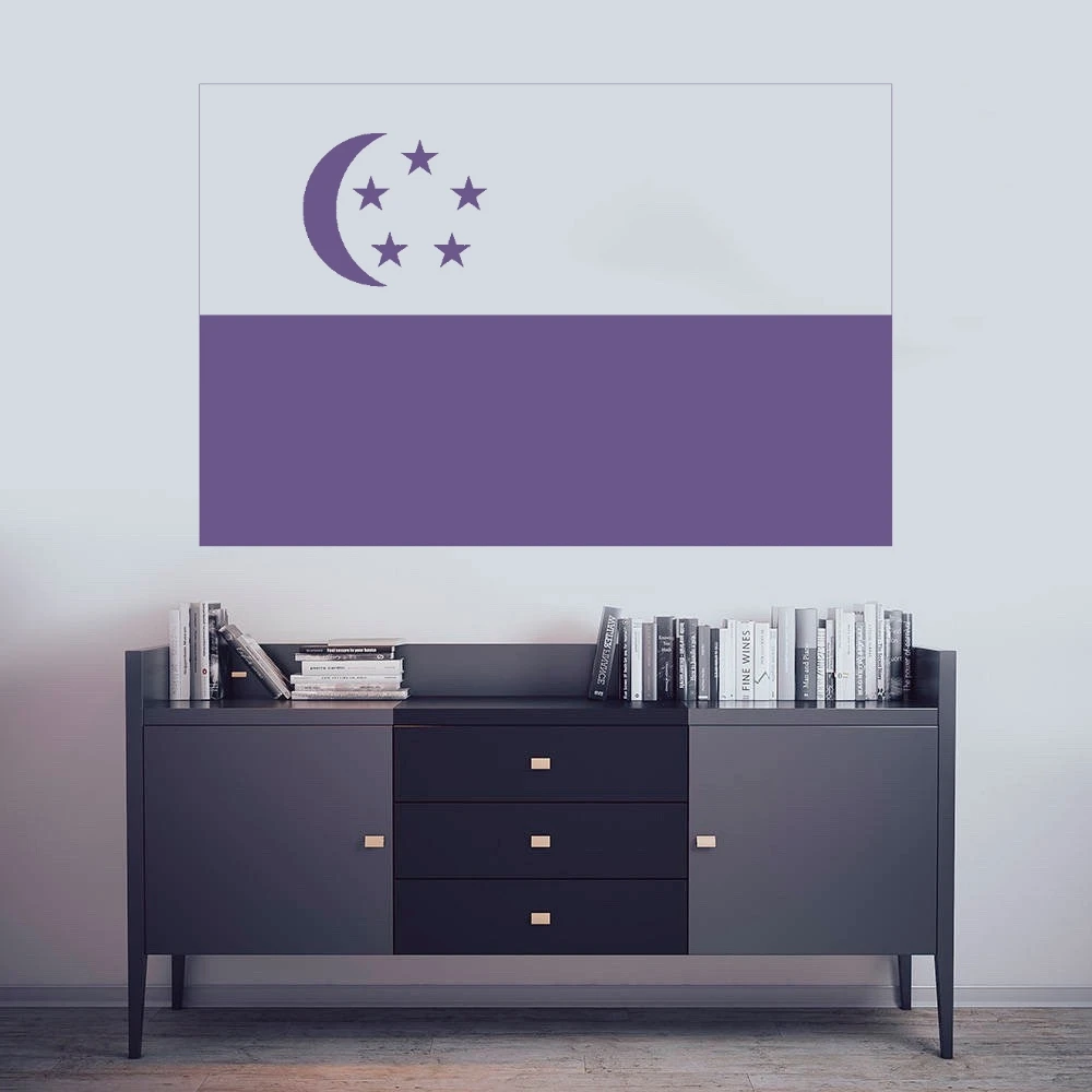 

Singapore Flag Wall Sticker Decal Flags Sticker Home Bedroom Wall Art Decoration A00551