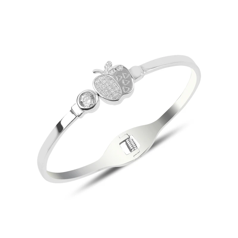 

Silver 925 Sterling Zircon Apple Bracelet