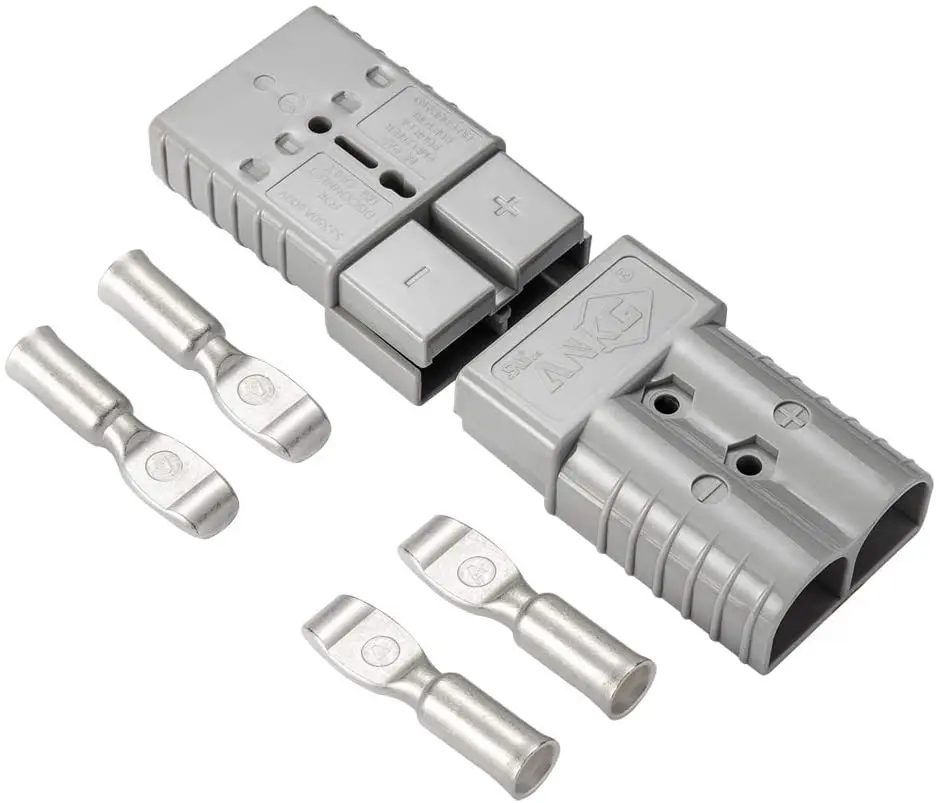 

Anderson Connectors Dual-pole DC 12-24V 6Awg Anderson Plug 50a Quick Battery Charging Plug Connector Power with 4 terminal pins