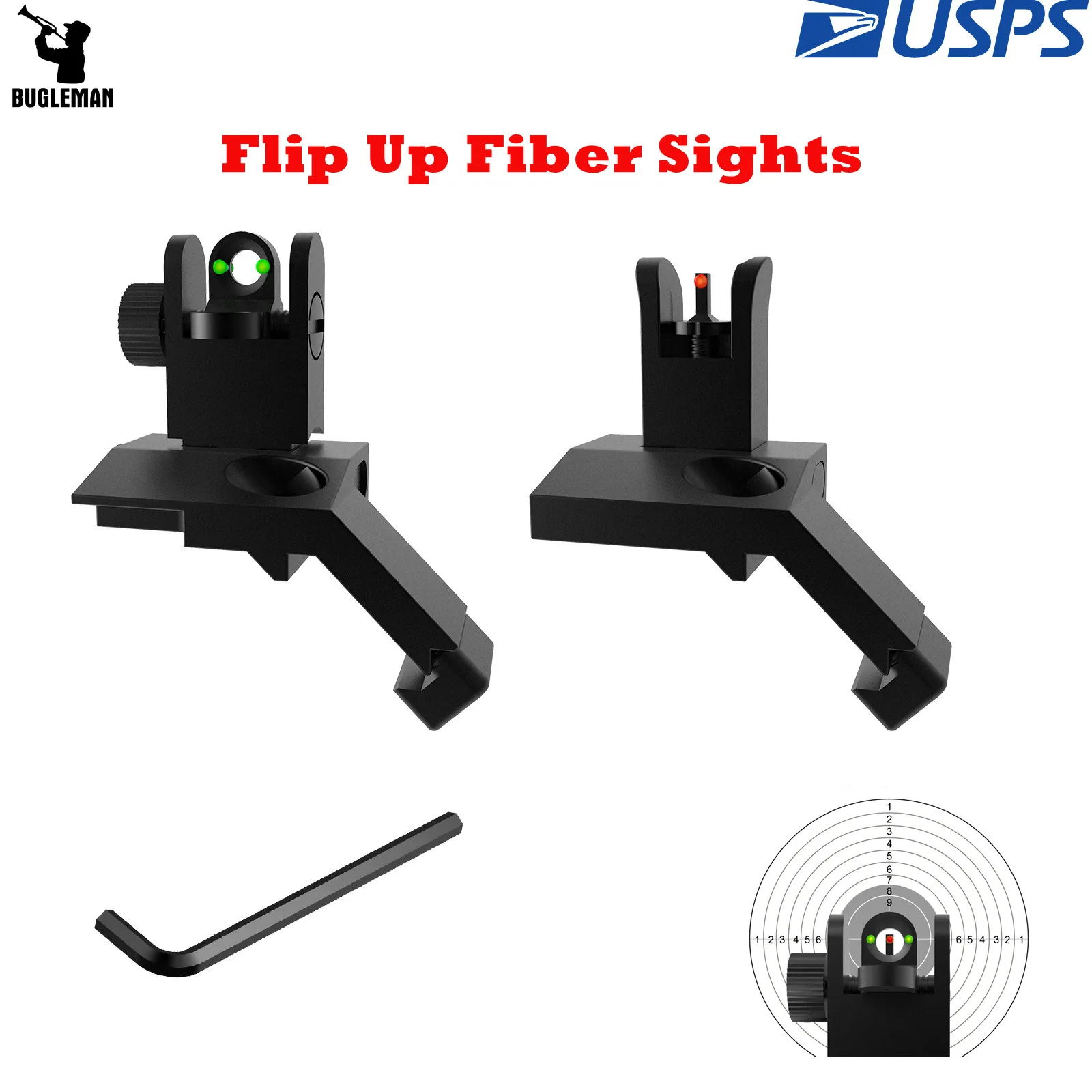 Оптический прицел Bugleman железная Передняя красно-зеленая оптическая