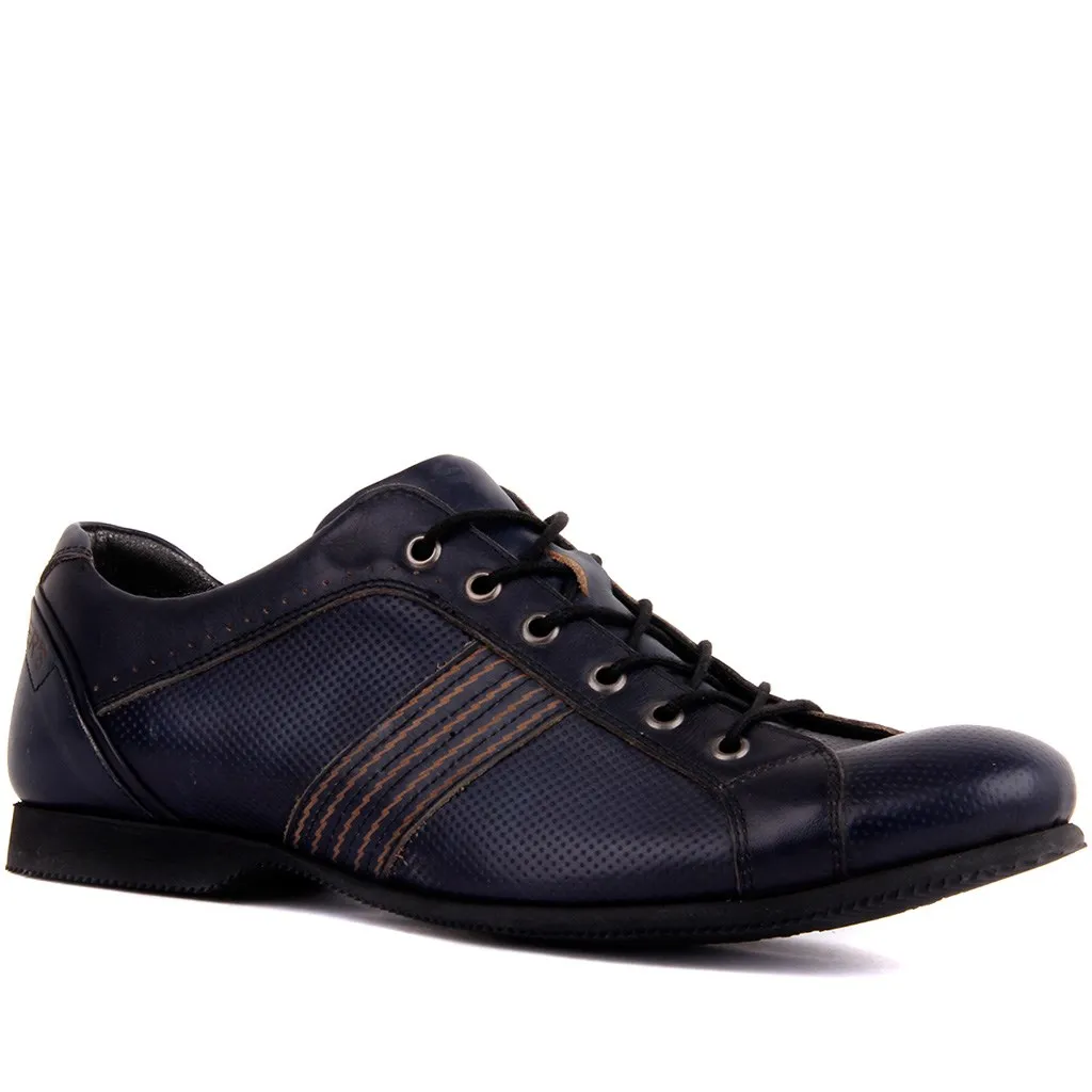 Sail Lakers-Navy Blue Leather Men 'S Shoes | Обувь