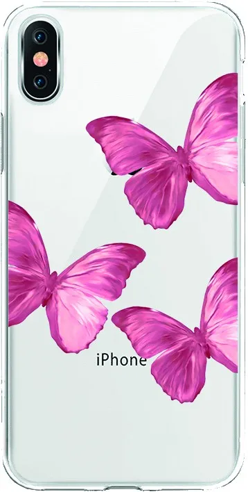 Силиконовый ТПУ чехол для рисования SW0057 розовые бабочки Alcatel 3X 2019|Бамперы| |