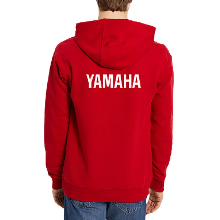 

New Fashion Spring Season Men's Hooded Sweatshirt with Yamaha Printed Hoodie Thick Hooded Sweatshirt Cotton Black and Red