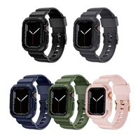 case for apple watch band 454144404238 mm tpu shock resistant cover strap bracelet for iwatch series 7 se 6 5 4 3 2