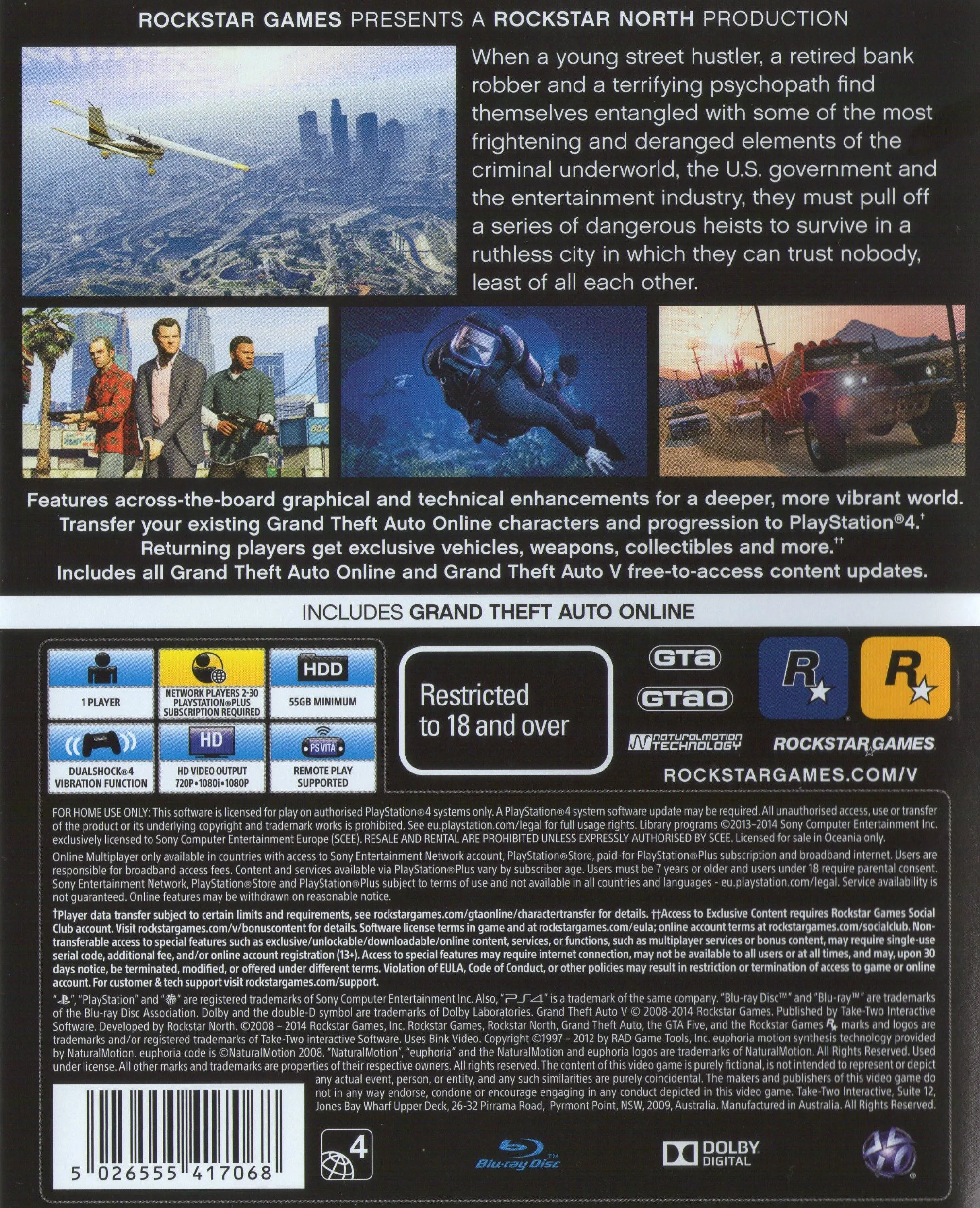 GTA 5 Премиум Издание PS4 закрытый чехол защитная полоса Быстрая доставка |
