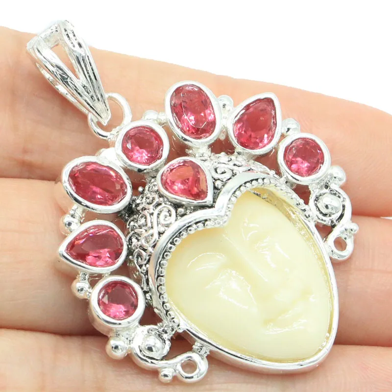 Кулон Серебряный женский с изображением морганита аквамарина и зеленого