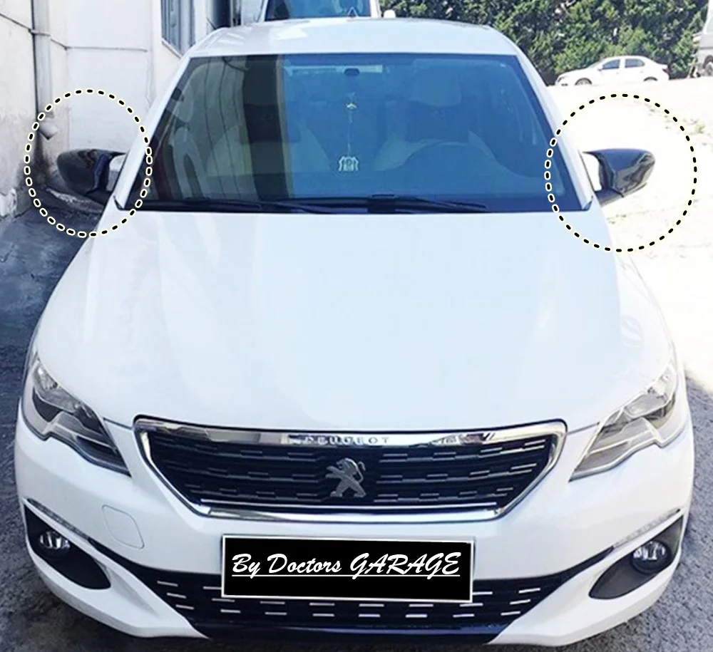 Чехол для зеркала летучая мышь Peugeot 301 2012 2019 глянцевые черные крылья пианино чехол