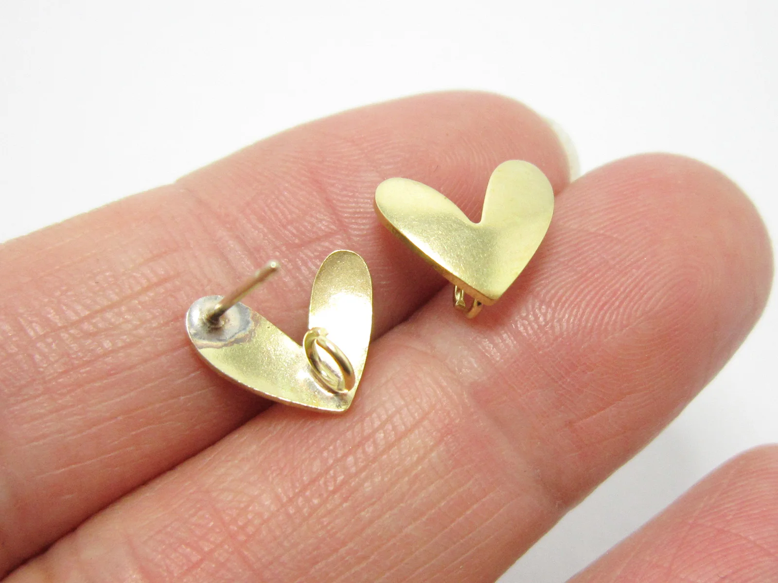 

10 шт латунные серьги 11,2x9,4 мм, медные серьги-гвоздики в форме сердца, компоненты из сырой латуни R1210