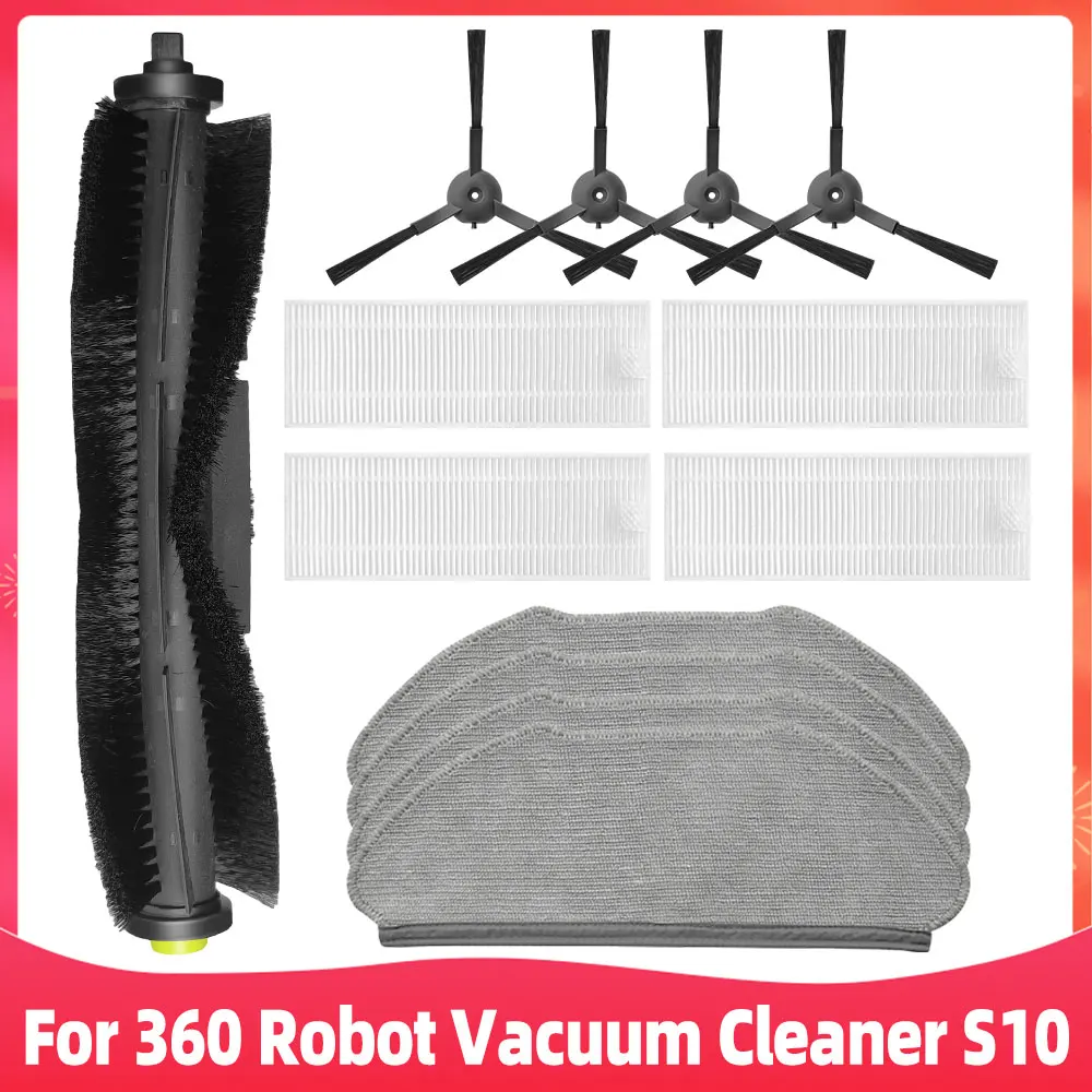 Free Shipping for 360 Robot Vacuum Cleaner S10 X100 Max Replacement Spare Parts Accessories Main Brush Side Brush Hepa Filter