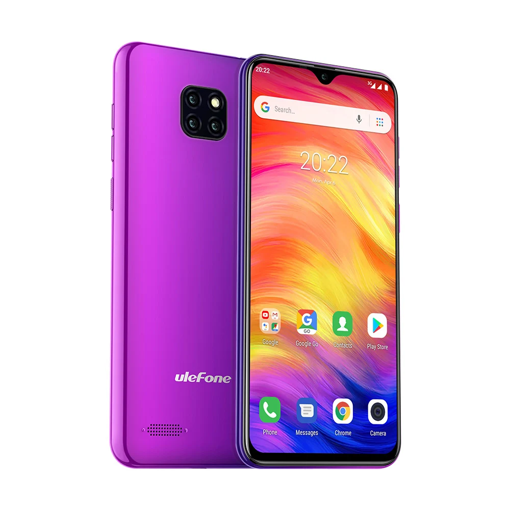 Ulefone Note 7, 6,1 дюймов, 19:9, 16 Гб ПЗУ, тройная задняя камера, Android 9,0, четыре ядра, 3500 мАч, две sim-карты, разблокированный смартфон - Цвет: Фиолетовый