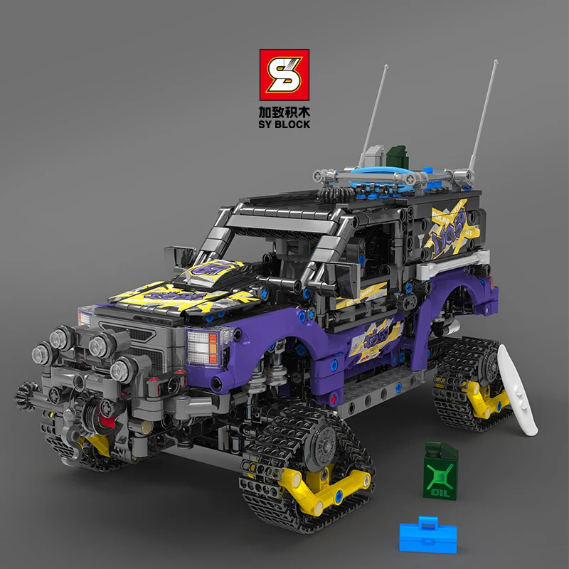 

Technical MOC City Polar Off-road Tracked Vehicle Model Building Blocks Intelligent Remote Control Children's Educational Toys