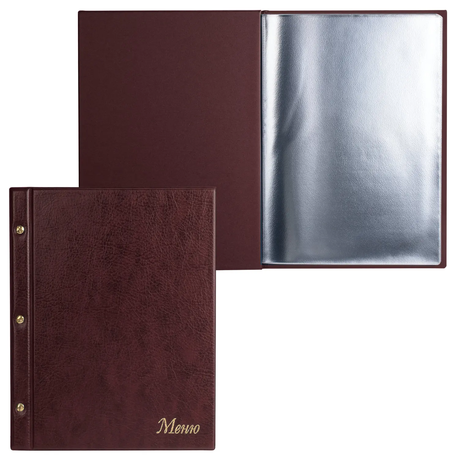 Папка ДПС &quotМеню&quot на трех винтах с 10 файлами 220*320 мм коричневая (2273.М-104) |