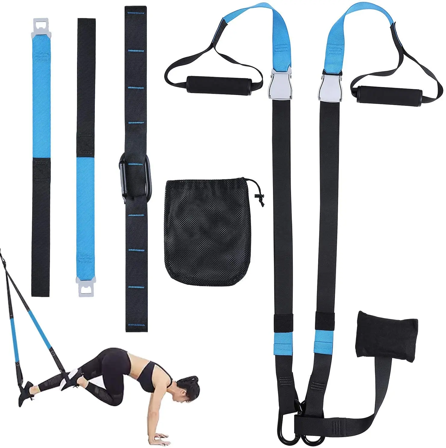 

Suspension Training, Force Trainer, Trainer Trainer suspension Trainer, with door anchor and extension strap, exercises all body for Interior and Exterior, load up to 400 kg