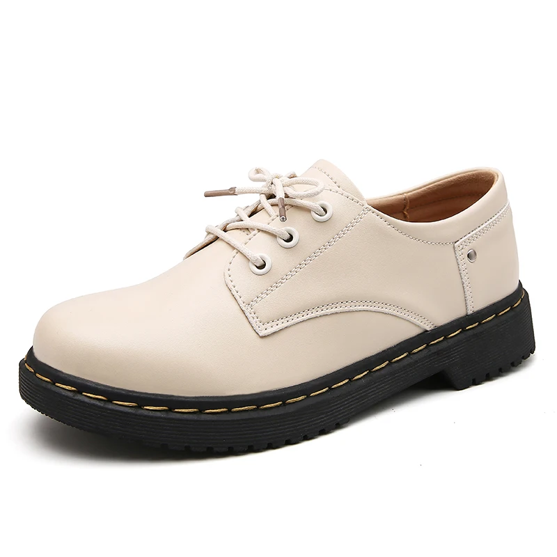 

Women Classical Leather Shoes Concise Light Low-Top Martin Boots Outdoor Leisure Comfortable Shoes 2021 New Brand Designer 35-40