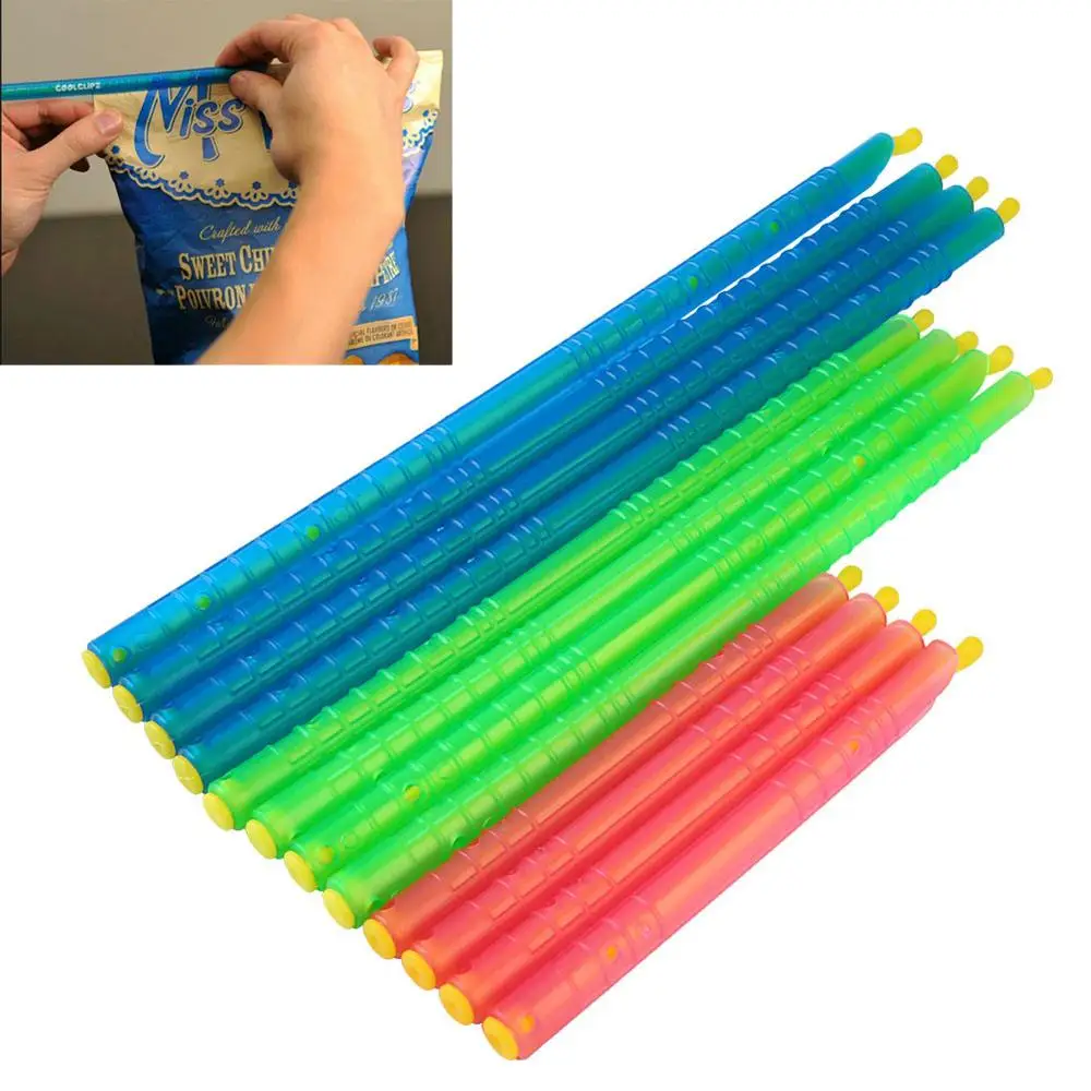 

12pcs Sealing Clips 3 Sizes Sticks Food Storage Cooks Bag Keeping Kitchen Trendy Plastic Chips Sealers Tool Kitchen Storage Bag