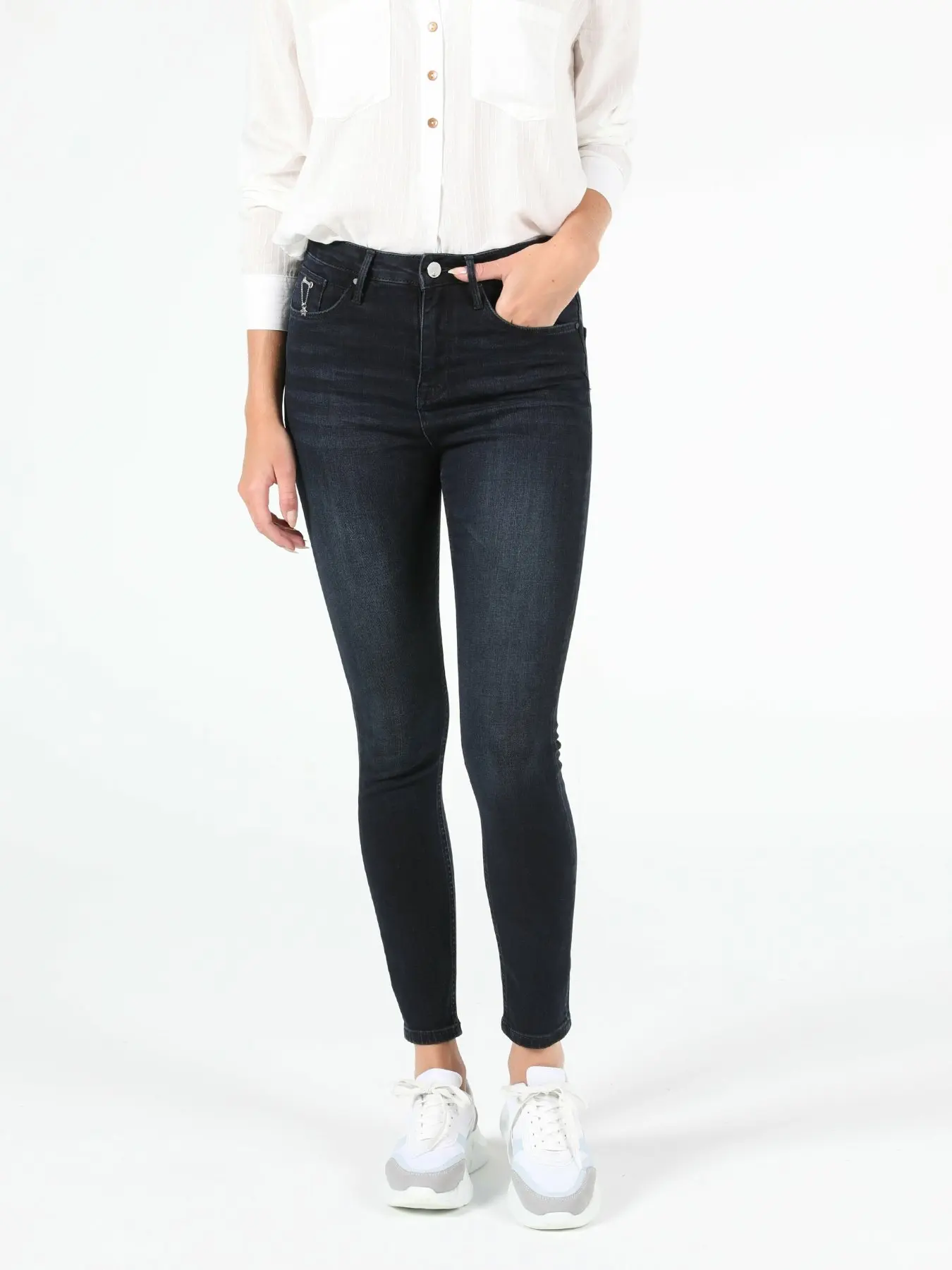 Dark Blue Woman Pants CL1052001