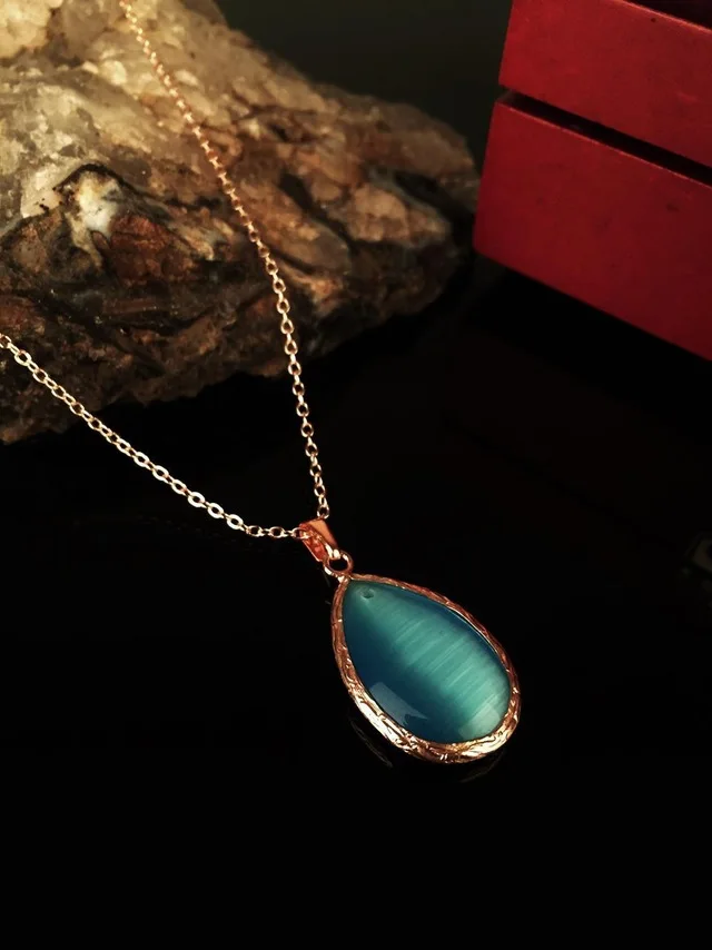 

Женское Ожерелье Dr Stone, из натурального камня кошачий глаз, с покрытием розовым золотом, KR 372868295