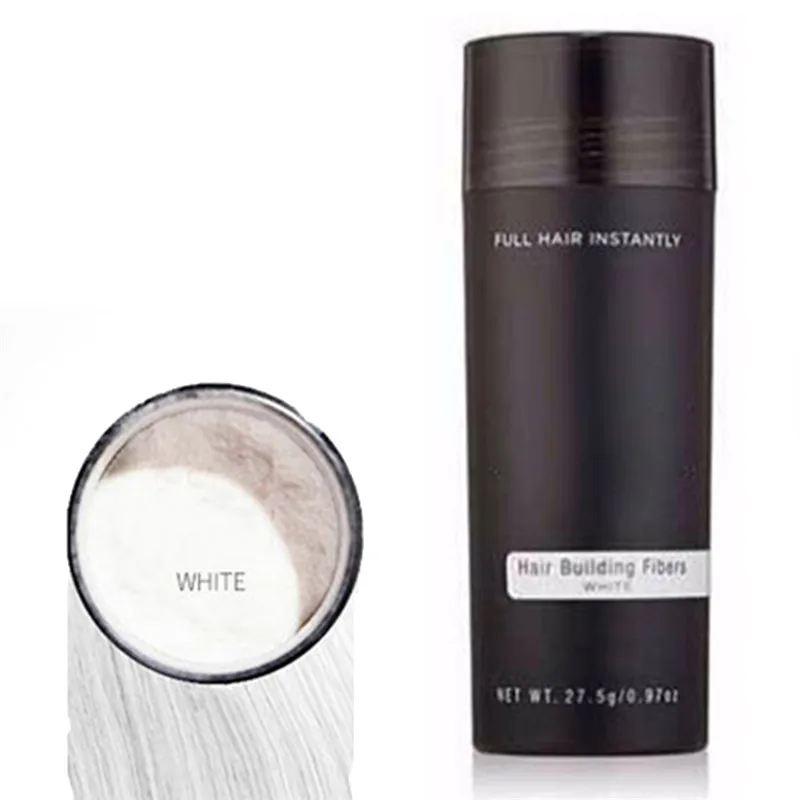 08 White Authentic Keratin Hair Loss Building Fibers+Applicator Spray+27.5g Hairline Optimizer Dense organic 9 Colors Hair Growth Powder - Цвет: 08 White