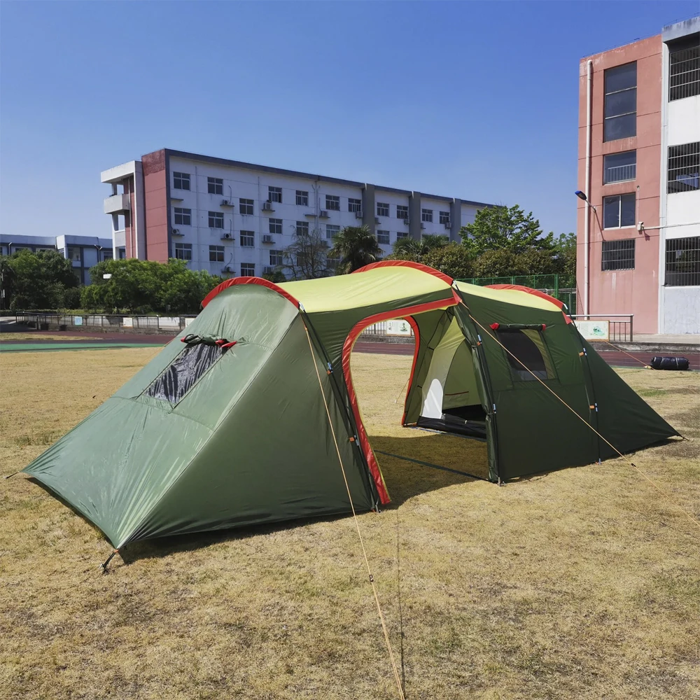 4-Х МЕСТНАЯ ПАЛАТКА С БОЛЬШИМ ТАМБУРОМ. Спальные места 2+2 по бокам палатки. | Спорт