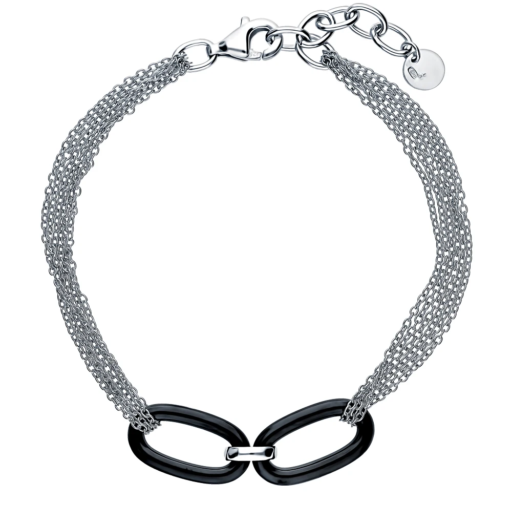 Серебряный браслет с керамикой SUNLIGHT проба 925|Гибкие и жесткие браслеты| |