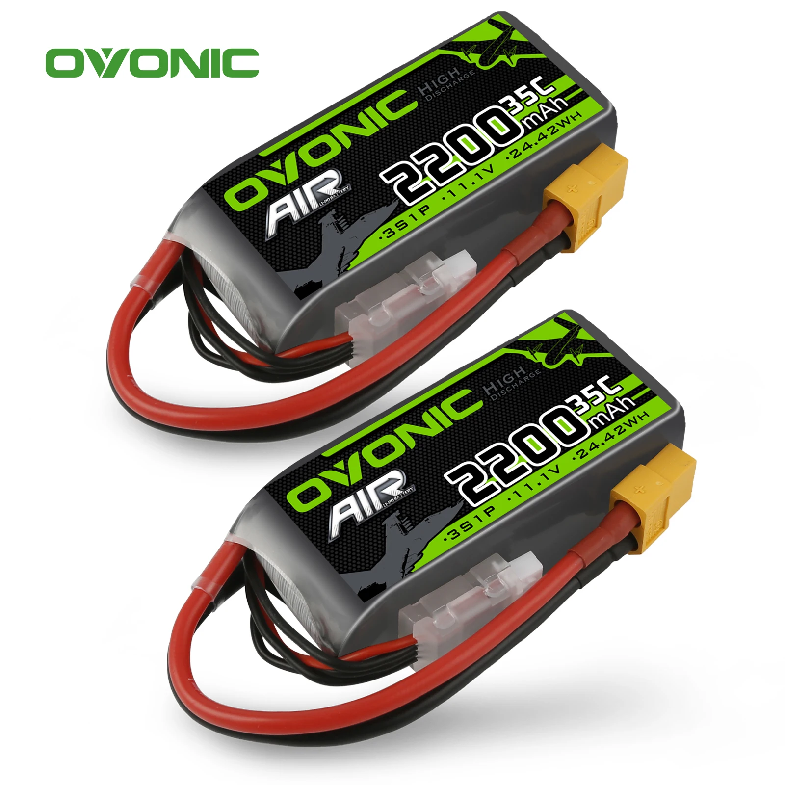 Аккумулятор Ovonic 3S, 11,1 В, 35C, 2200 мА · ч, Lipo, с разъемом XT60, для радиоуправляемого FPV, квадрокоптера, вертолета, дрона, гоночной модели, хобби, 2 шт.