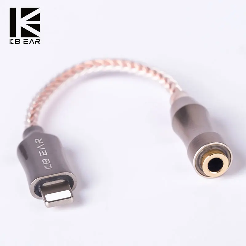 

KBEAR Audio Adapter For Lightning to 3.5mm Built-in 53a4 Decoding and Amplifying Chip Headphone Earbuds Accessories Headset IEM