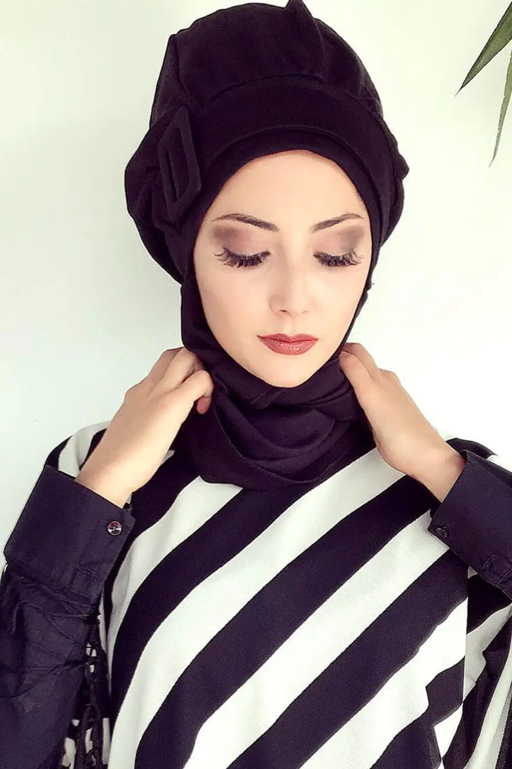

slamic Kyafet Kadn Trban Hijab Mslman Barts 2021 Earp Bone apka Fular Tesettr Siyah Renkli Atkl Bere al