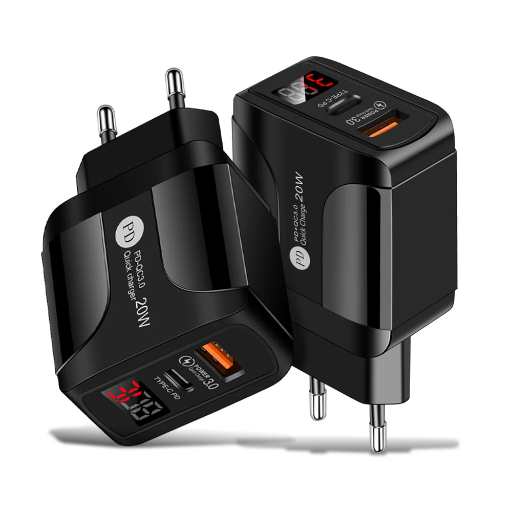 

Зарядное устройство iLEPO PD20W для телефона с ЖК-дисплеем, быстрая зарядка для iPhone12 11, зарядное устройство USB PD для Xiaomi, Huawei, Samsung, зарядное устрой...