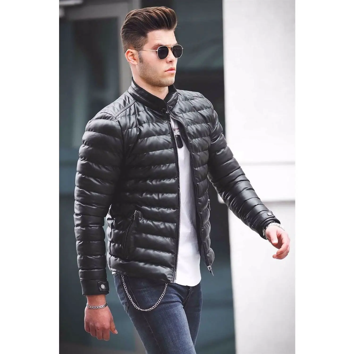 Male Black Coats Male Four Seasons Ultra-Light Paketlenebilir Down Jacket Water and Wind Resistant Breathable Jacket