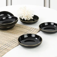 New 2022 Cobalt Ring Gold Line Black Snack Sauce Bowl 13X6 Kitchen Accessory Home Appliance Kitchen Decoration Gift