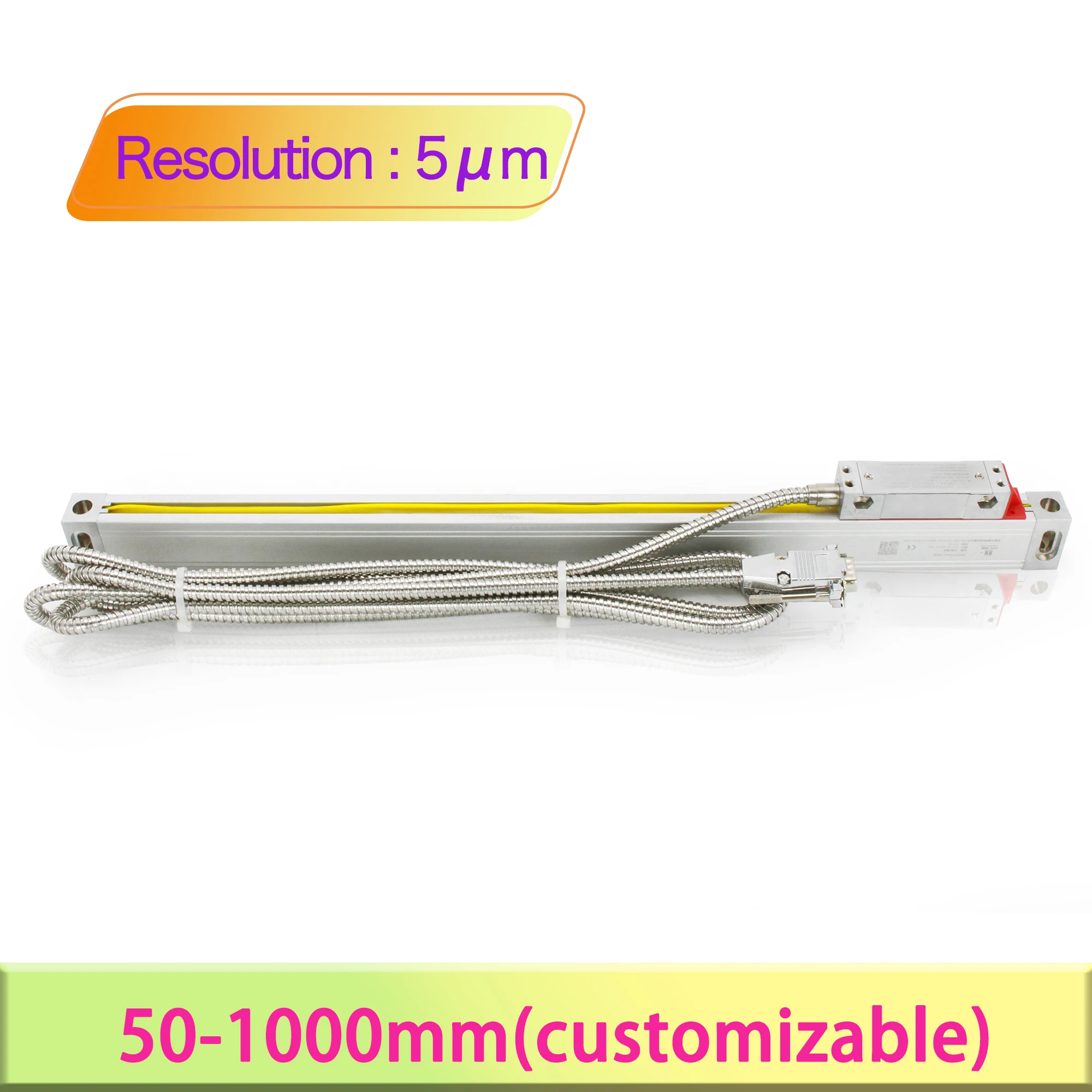 Router Milling Lathe Part 5um Linear Grating Ruler Scale Linear Displacement Sensor size customized