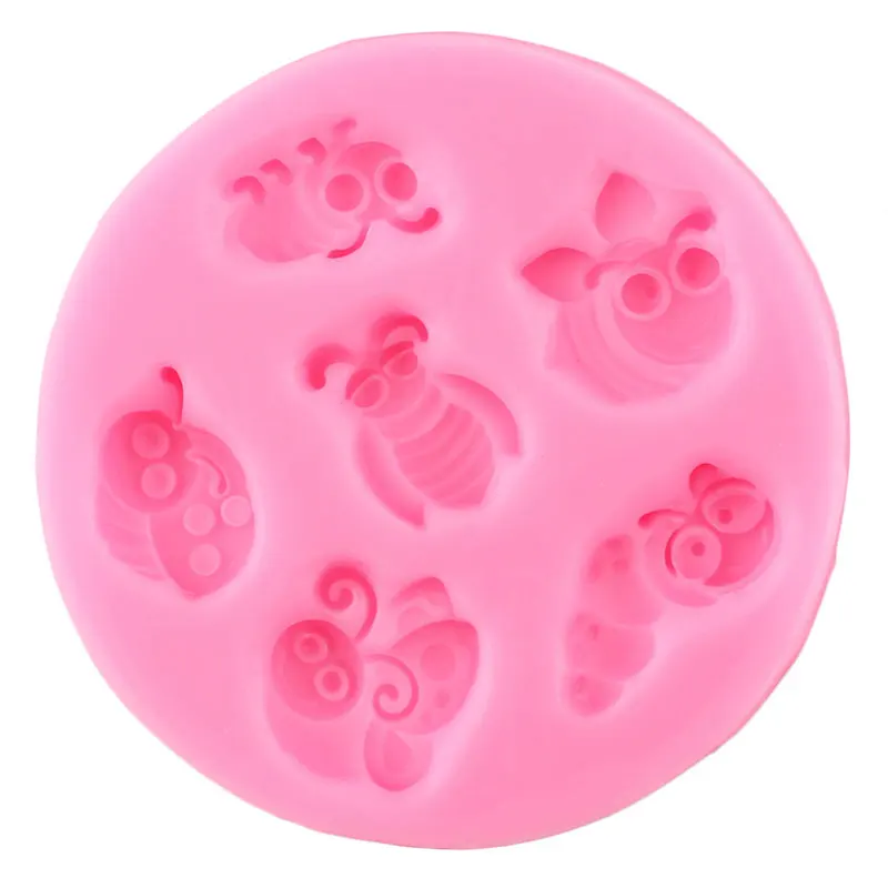 Nature Insects Bugs Silicone Molds Bee Ladybug Cupcake Topper Fondant Cake Decorating Tools Candy Clay Chocolate Gumpaste Moulds | Дом и сад