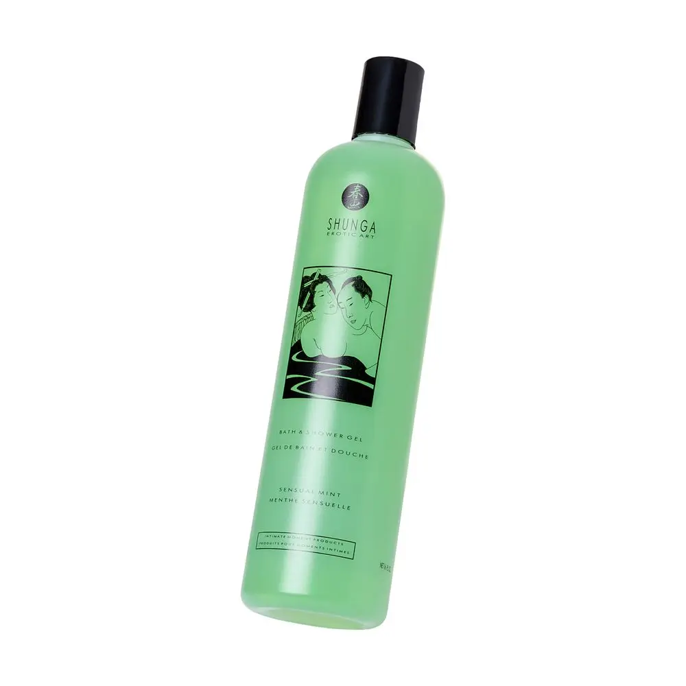 Shunga bath and shower gel &quotsensual Mint&quot edible with a relaxing effect 500 ml | Красота и здоровье