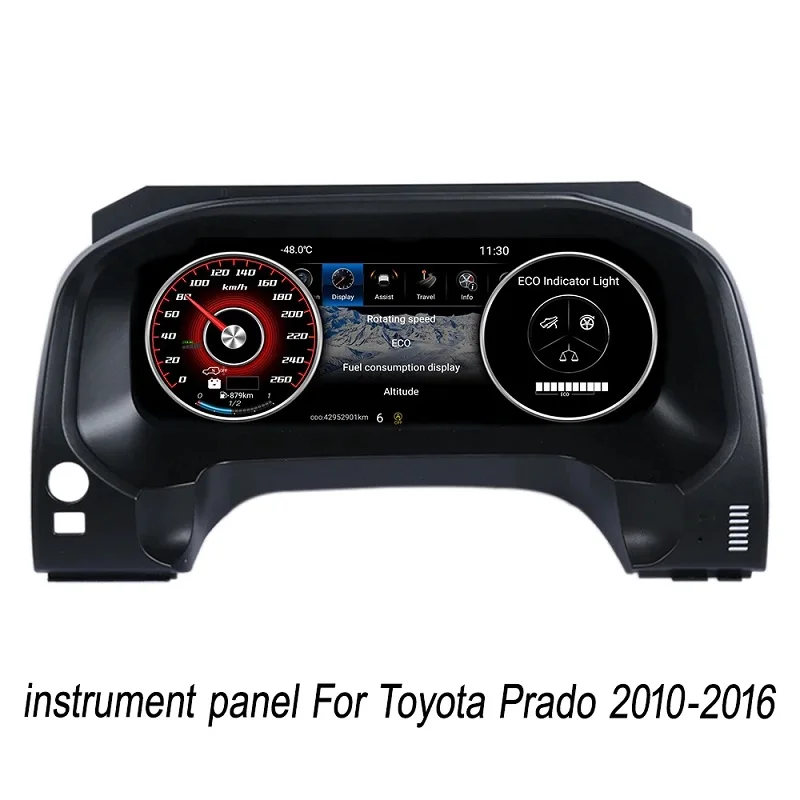 

Kukuz Android Instrument Panel Replacement Dashboard multimedia For Toyota Prado 2010-2016 12.3 LCD screen navi 2 Din Android