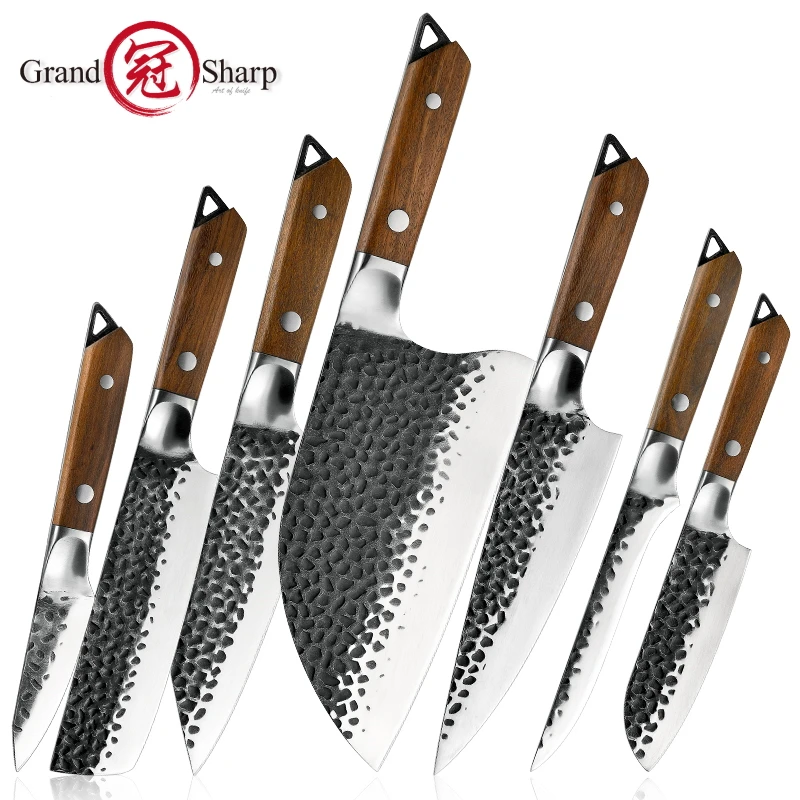 

Chef Knife Set Santoku Nakiri Paring Boning Kitchen Knives Outdoor BBQ Cooking Tools Camping Fishing Gadgets Cleaver Chopping