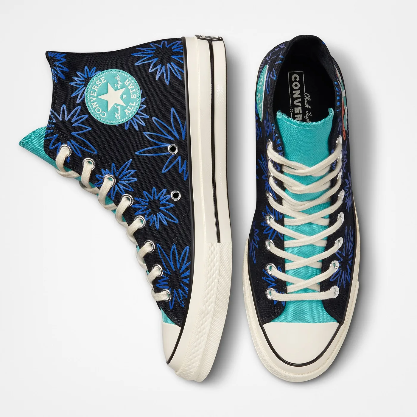 Оригинальные черные кроссовки Converse Chuck 70 с цветочным принтом 172824C - 001 |