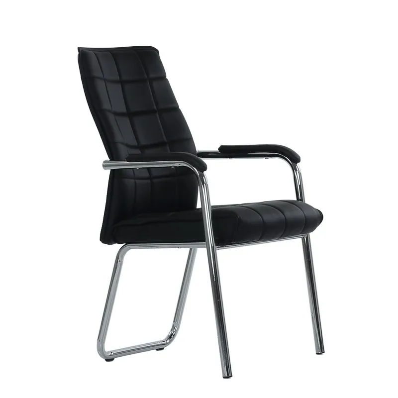 95456 Barneo K 14 офисное кресло для посетителей черное эко кожа хромированные ножки