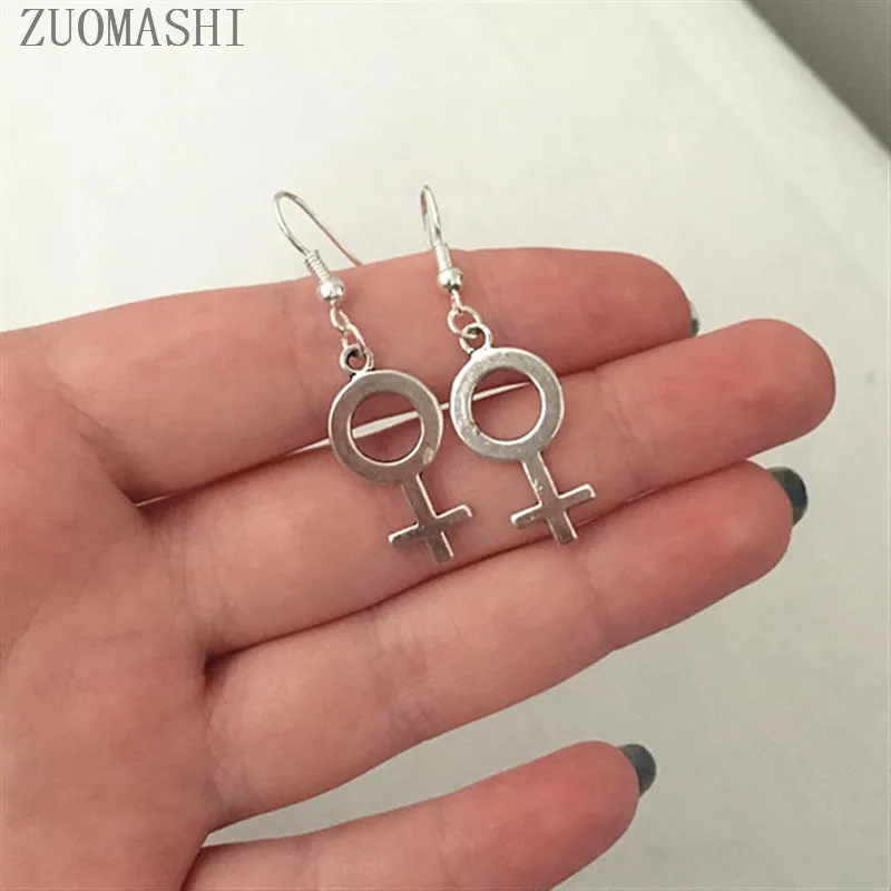 Женские серьги-подвески с символами феминистские подарки серьги Венерой женские