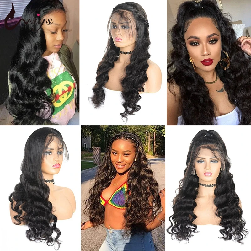 Парики Uwigs свободные волнистые парики натуральные волосы прозрачные полностью