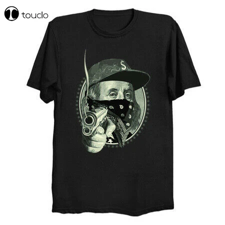 

Awesome Benjamin Franklin Swag Gangster Cool Man Funny Black T-shirt S-3XL