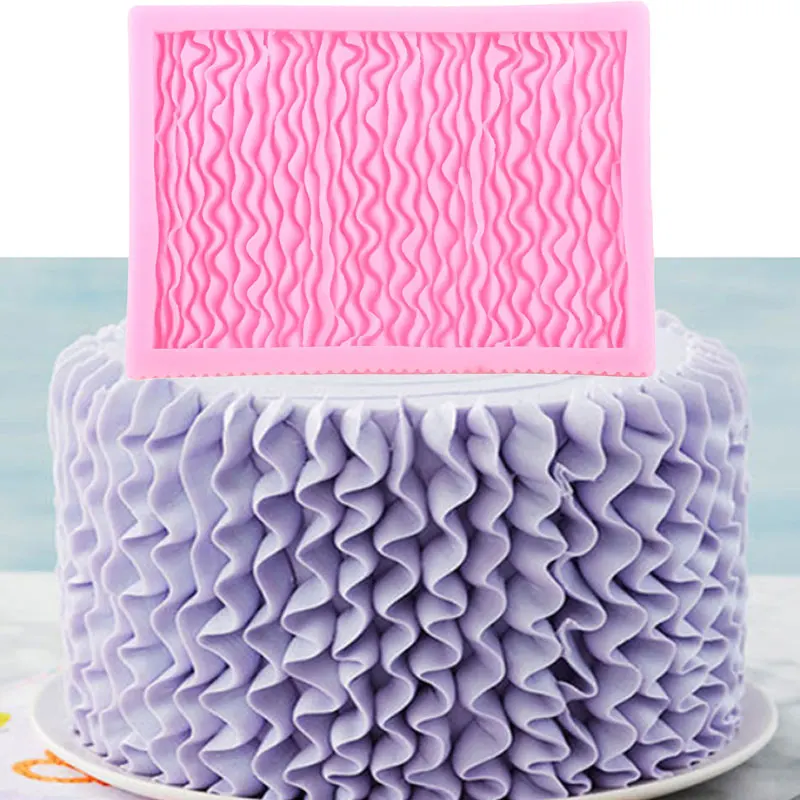 

Folded Lotus Leaf Lace Silicone Mold Flower Cake Border Chocolate Fondant Mould Cake Decorating Tools Resin Clay Candy Moulds