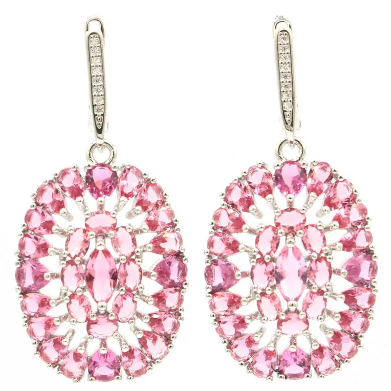 46x21 мм Романтический создан розовый турмалин фиолетовый танзанит для дам