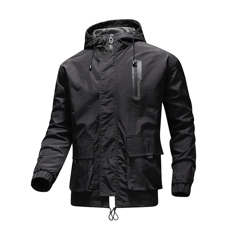 

Men Waterproof Jackets Hooded Coats Male Outdoor Outwears Windbreaker Winter Windproof Jacket Fashion Zipper Long Sleeve Coats