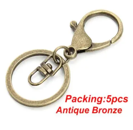 

5-20pcs/lot Key Chain Key Ring keychain Bronze Rhodium Gold 28mm Long Round Split Keyrings Keychain Jewelry Making Wholesale DIY