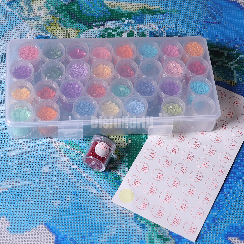 

2022 new32 grid Storage Box Diamond Painting Accessory Beads Display Diamond Painting Storage Box Transparent Cross Stitch Tools