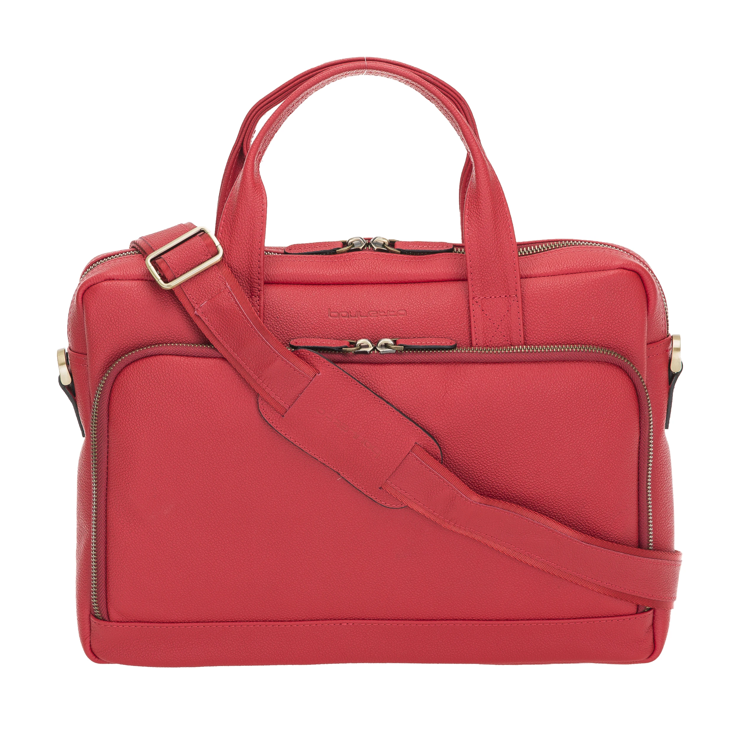 Handmade Genuine Leather Briefcase Laptop Notebook Business Travel Durable Bag Handbag with Shoulder Strap RFID Elegant 13