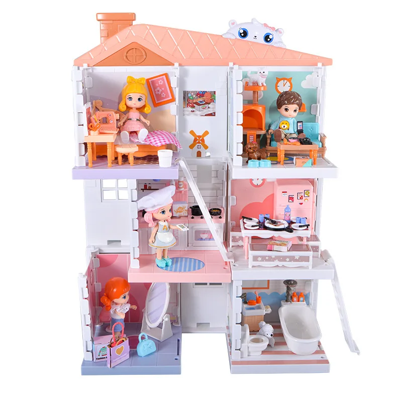 

Cutebee DIY DollHouse Wooden Doll Houses Miniature Dollhouse Furniture Kit Toys for Children New Year Christmas Gift Casa