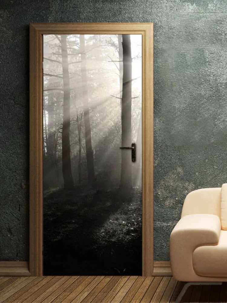 Креативная дверная наклейка дверь темного леса настенная крышка Настенная