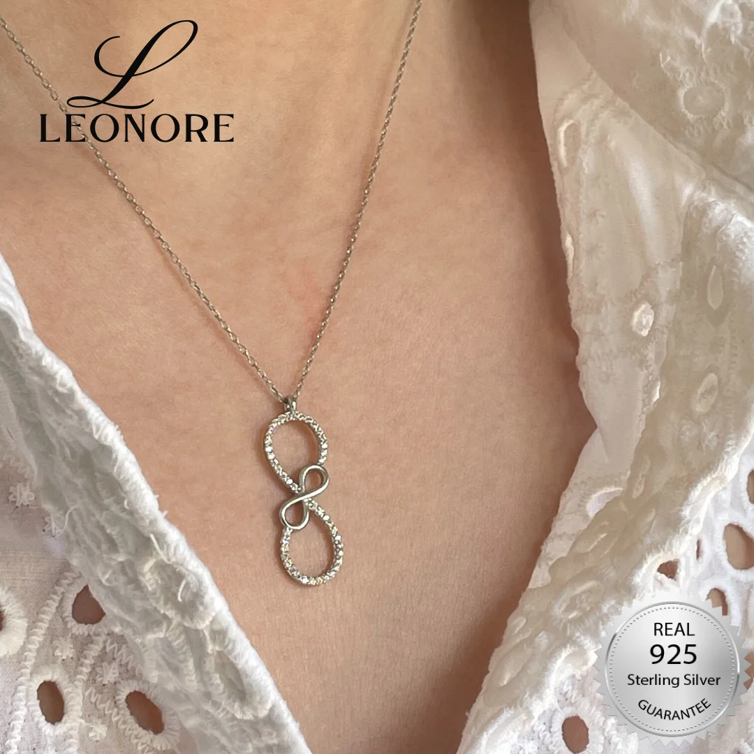 

925 Sterling Silver Infinity Necklace Jewellry High Quality Zircon Stone Custom Design Product Handmade Free Shipping